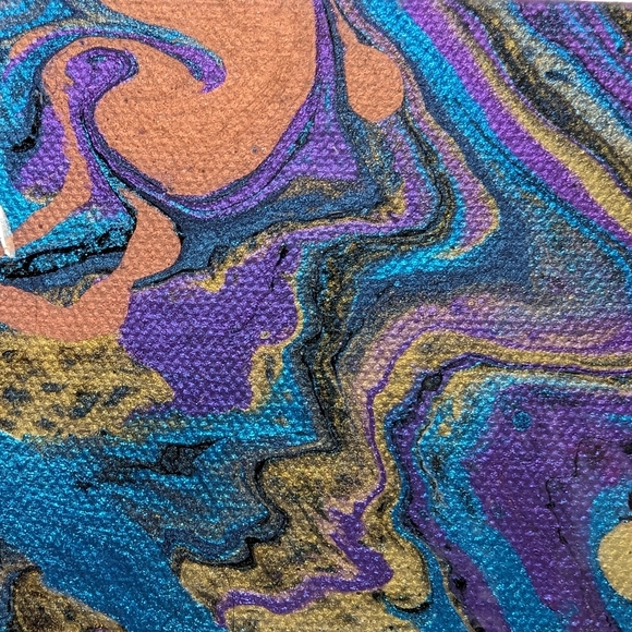 HandPainted Acrylic on Canvas "Midnight Mardi Gras" - Picture 5 of 6